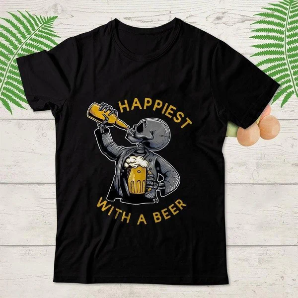 VinoVogue Happiest With A Beer T Shirt